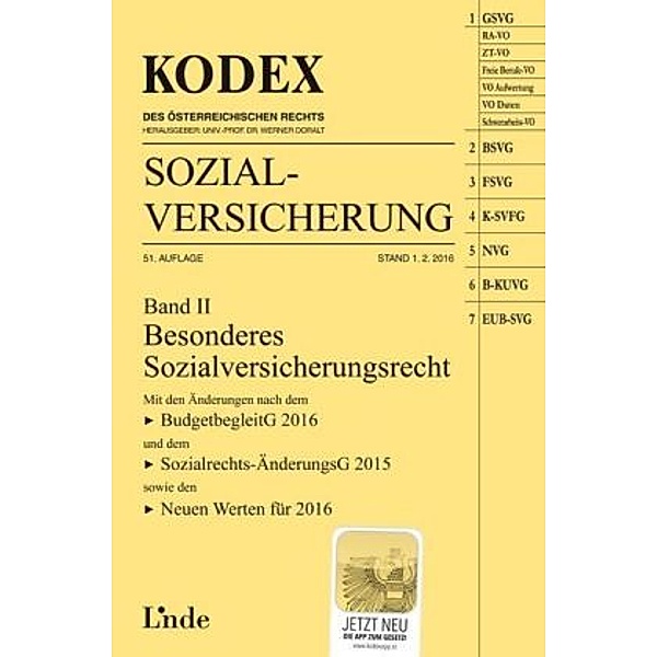 KODEX Sozialversicherung 2016 (f. Österreich), Franz Marhold, Nora Melzer-Azodanloo