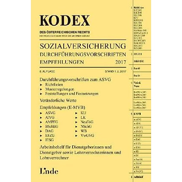 KODEX Sozialversicherung 2017 (f. Österreich), Herta Baumann, Veronika Jakobs