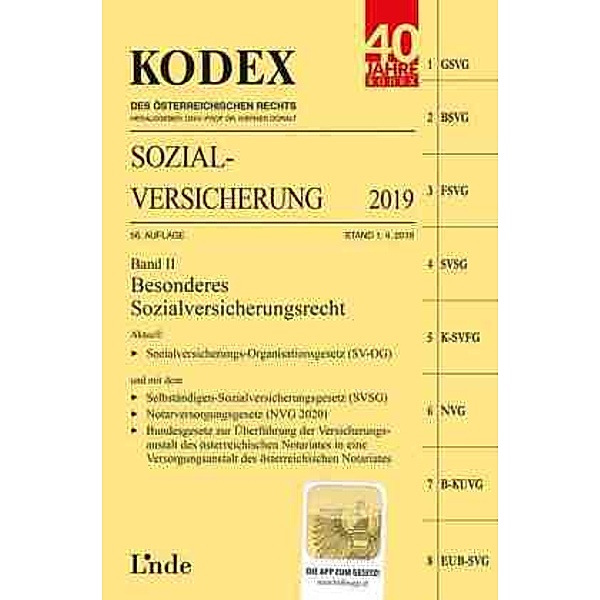 KODEX Sozialversicherung 2019, Band II, Elisabeth Brameshuber
