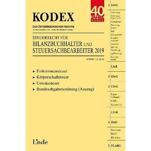 KODEX Steuerrecht für Bilanzbuchhalter und Steuersachbearbeiter 2019, Klaus Hilber