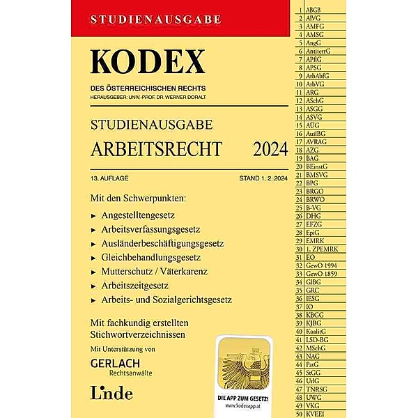 KODEX Studienausgabe Arbeitsrecht 2024