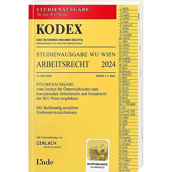 KODEX Studienausgabe Arbeitsrecht WU 2024
