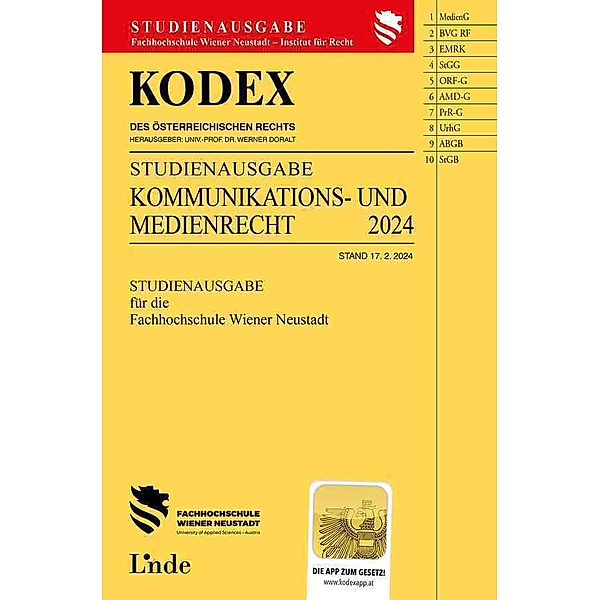KODEX Studienausgabe Kommunikations- und Medienrecht