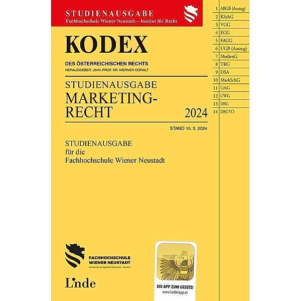 KODEX Studienausgabe Marketingrecht, Jacqueline Bichler