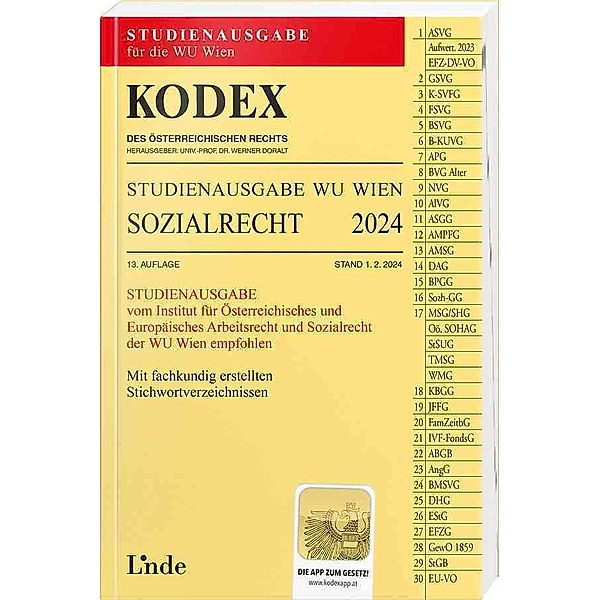 KODEX Studienausgabe Sozialrecht WU 2024, Elisabeth Brameshuber