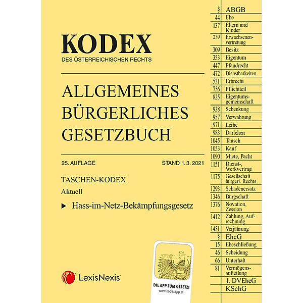 Kodex / Taschen-Kodex ABGB 2021 - inkl. App