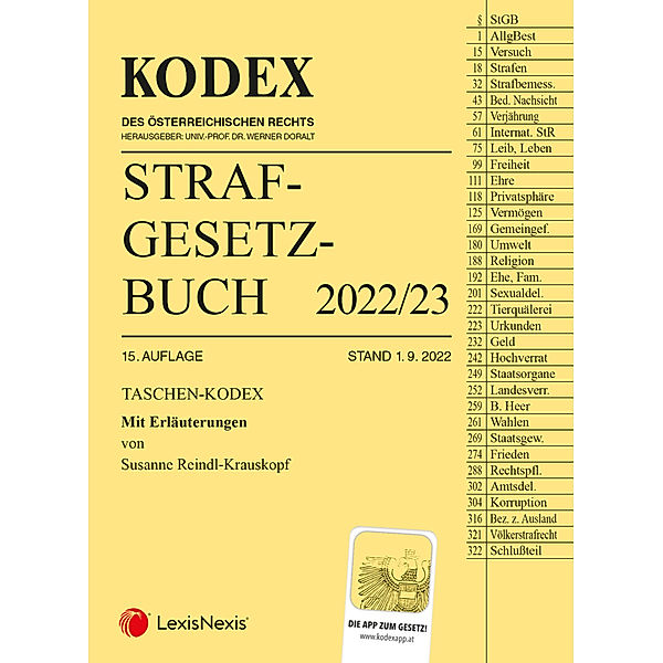 Kodex / Taschen-Kodex Strafgesetzbuch 2022 - inkl. App