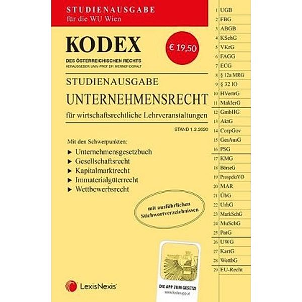 KODEX Unternehmensrecht für wirtschaftsrechtliche LVA (f. Österreich)