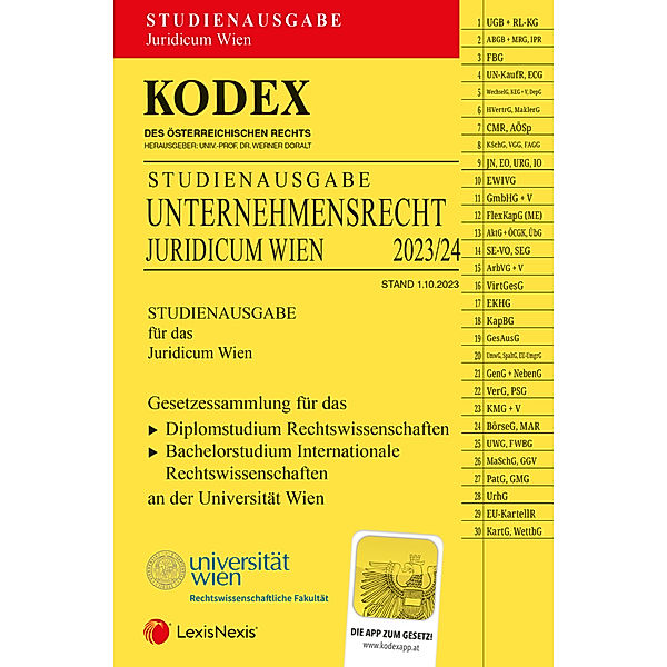 KODEX Unternehmensrecht Wien Juridicum 2023/24 - inkl. App