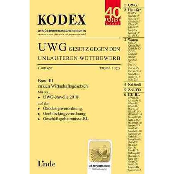 KODEX UWG Gesetz gegen den unlauteren Wettbewerb 2019/20, Georg Konetzky