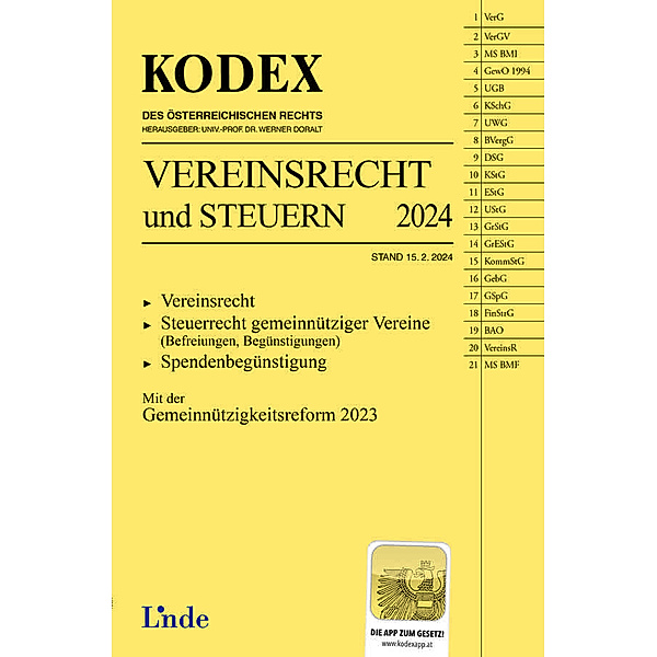 KODEX Vereinsrecht und Steuern