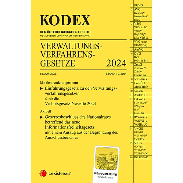 KODEX Verwaltungsverfahrensgesetze (AVG) 2024 - inkl. App