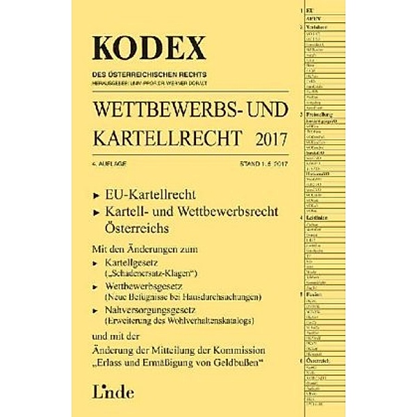 KODEX Wettbewerbs- und Kartellrecht 2017 (f. Österreich), Norbert Gugerbauer