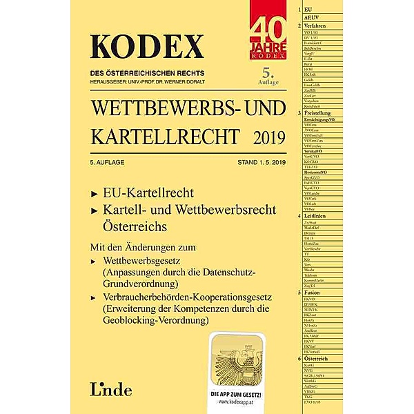 Kodex Wirtschaftsgesetze / KODEX Wettbewerbs- und Kartellrecht 2019, Marcus Becka