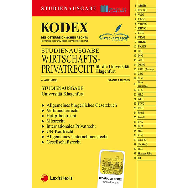 KODEX Wirtschaftsprivatrecht Klagenfurt 2023 - inkl. App