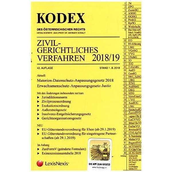 KODEX Zivilgerichtliches Verfahren 2018/19