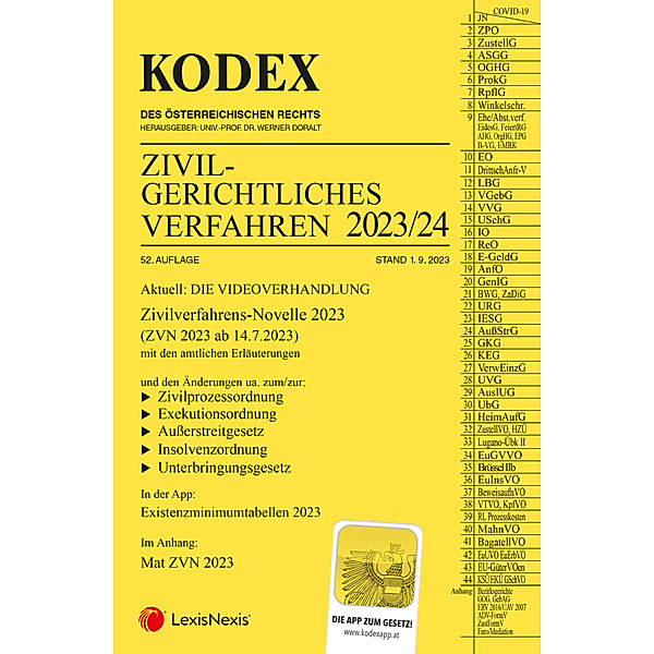 KODEX Zivilgerichtliches Verfahren 2023/24 - inkl. App