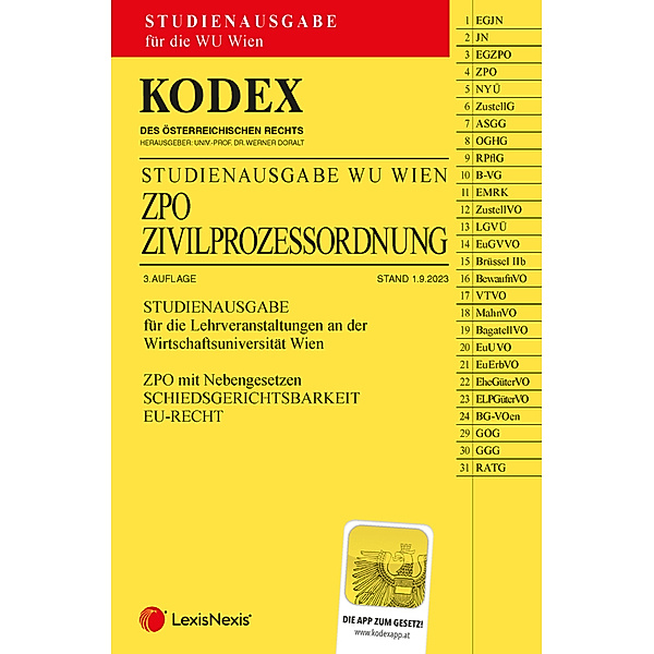 KODEX ZPO für die WU 2023/24 - inkl. App