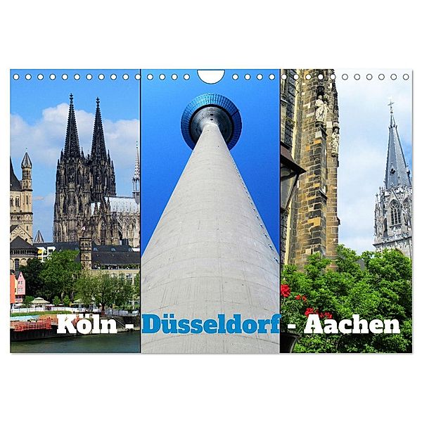 Köln, Düsseldorf, Aachen (Wandkalender 2025 DIN A4 quer), CALVENDO Monatskalender, Calvendo, Martin Gillner