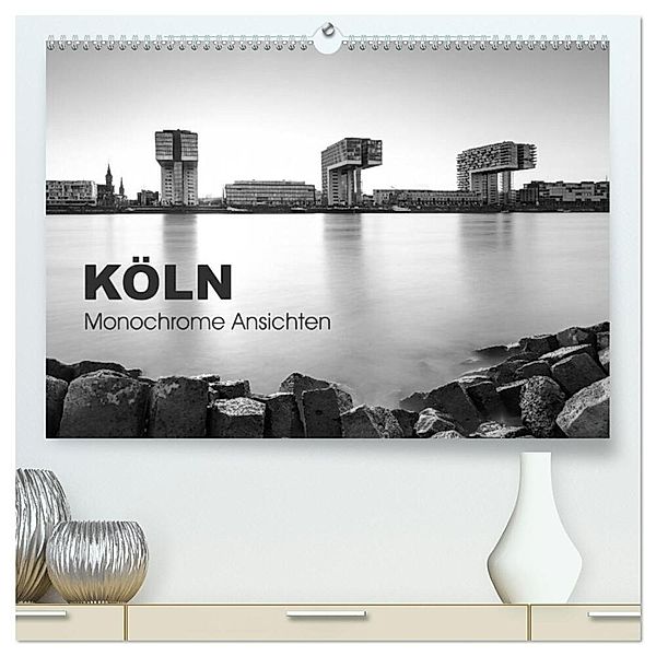 Köln - monochrome Ansichten (hochwertiger Premium Wandkalender 2025 DIN A2 quer), Kunstdruck in Hochglanz, Calvendo, rclassen