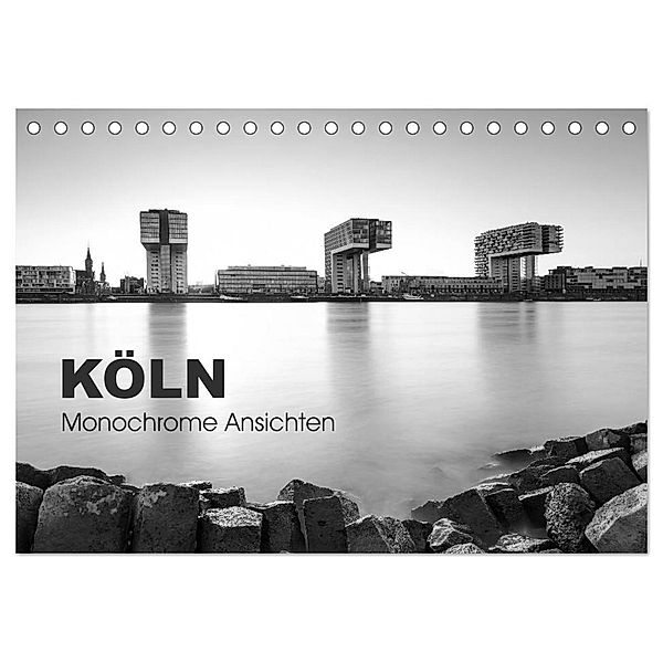 Köln - monochrome Ansichten (Tischkalender 2024 DIN A5 quer), CALVENDO Monatskalender, rclassen