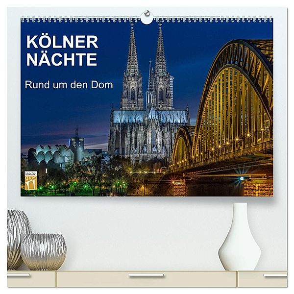 Kölner Nächte. Rund um den Dom. (hochwertiger Premium Wandkalender 2024 DIN A2 quer), Kunstdruck in Hochglanz, Thomas Seethaler