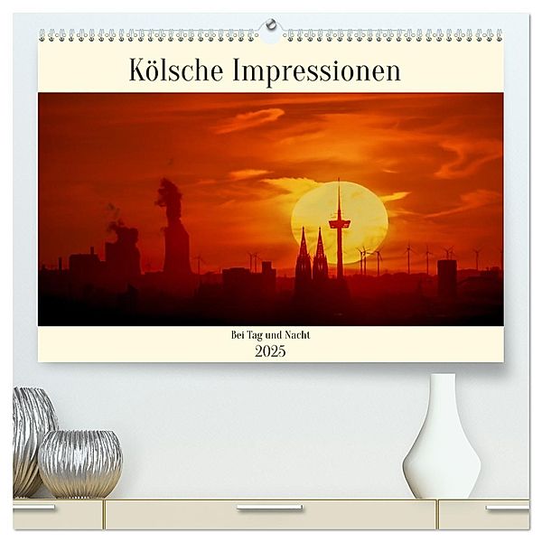 Kölsche Impressionen bei Tag und Nacht (hochwertiger Premium Wandkalender 2025 DIN A2 quer), Kunstdruck in Hochglanz, Calvendo, ellenlichtenheldt