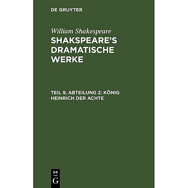 König Heinrich der Achte, William Shakespeare