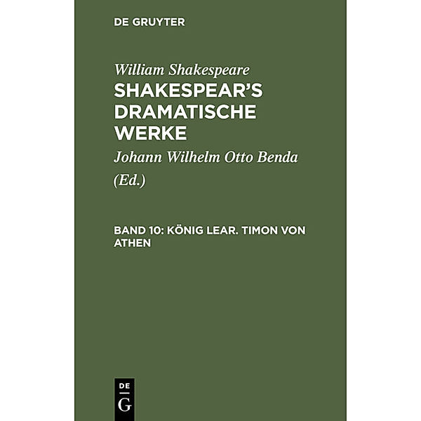 König Lear. Timon von Athen, William Shakespeare