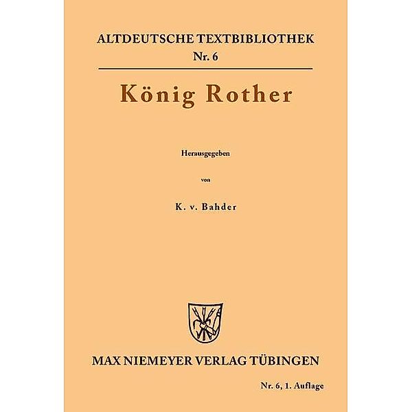 König Rother / Altdeutsche Textbibliothek Bd.6