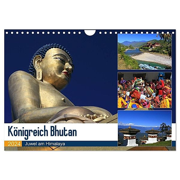 Königreich Bhutan - Juwel am Himalaya (Wandkalender 2024 DIN A4 quer), CALVENDO Monatskalender, Michael Herzog