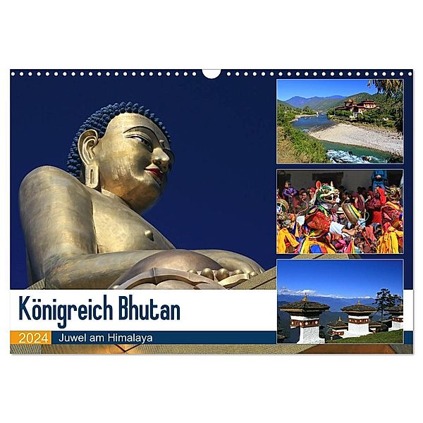 Königreich Bhutan - Juwel am Himalaya (Wandkalender 2024 DIN A3 quer), CALVENDO Monatskalender, Michael Herzog