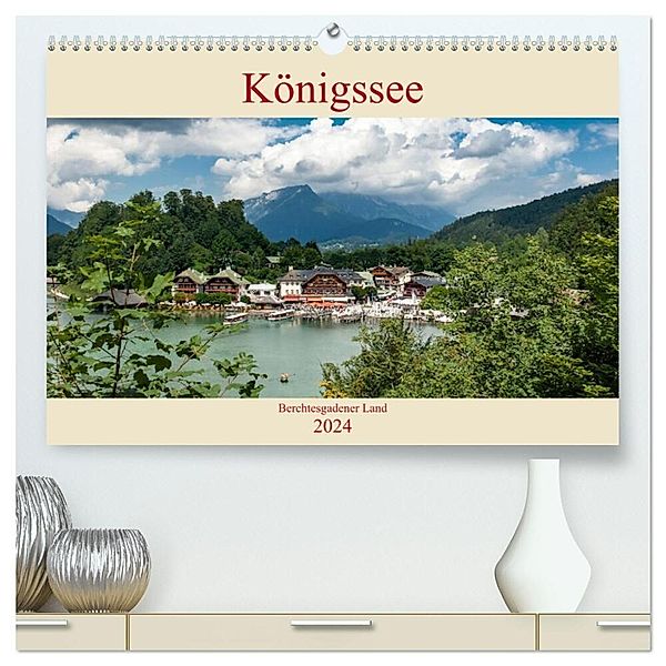 Königssee - Berchtesgadener Land (hochwertiger Premium Wandkalender 2024 DIN A2 quer), Kunstdruck in Hochglanz, Heinz Pompsch