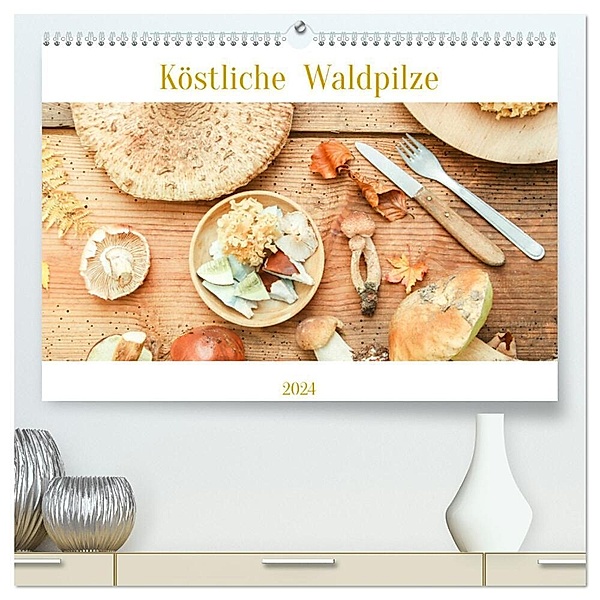Köstliche Waldpilze (hochwertiger Premium Wandkalender 2024 DIN A2 quer), Kunstdruck in Hochglanz, EFLStudioArt