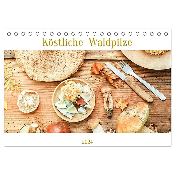 Köstliche Waldpilze (Tischkalender 2024 DIN A5 quer), CALVENDO Monatskalender, EFLStudioArt