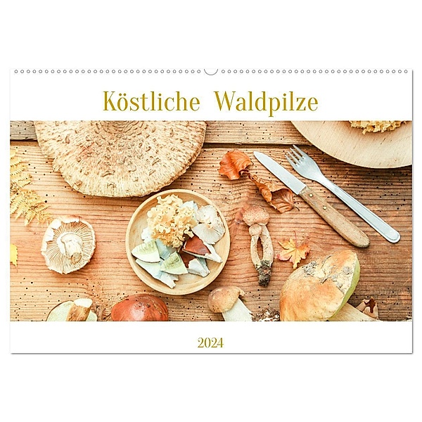 Köstliche Waldpilze (Wandkalender 2024 DIN A2 quer), CALVENDO Monatskalender, EFLStudioArt