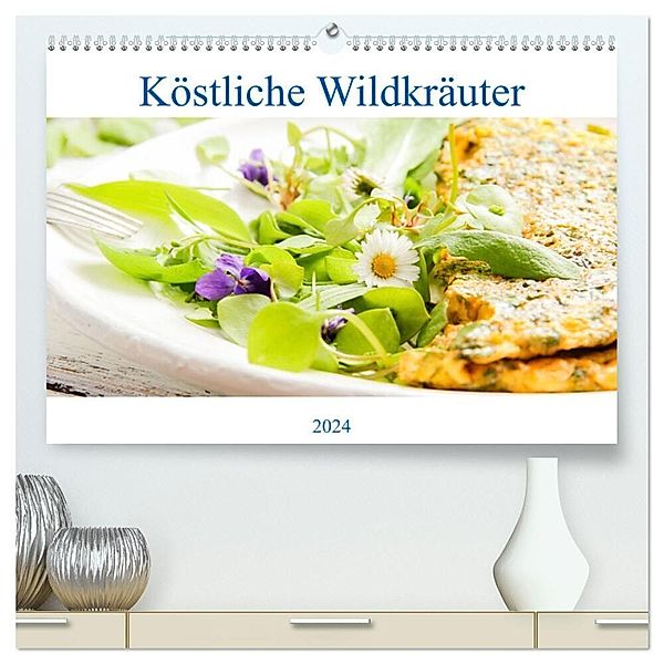 Köstliche Wildkräuter (hochwertiger Premium Wandkalender 2024 DIN A2 quer), Kunstdruck in Hochglanz, EFLStudioArt