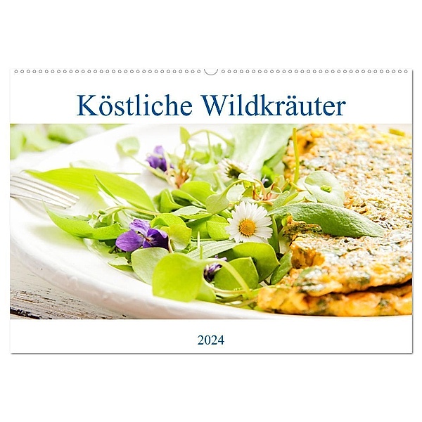 Köstliche Wildkräuter (Wandkalender 2024 DIN A2 quer), CALVENDO Monatskalender, EFLStudioArt