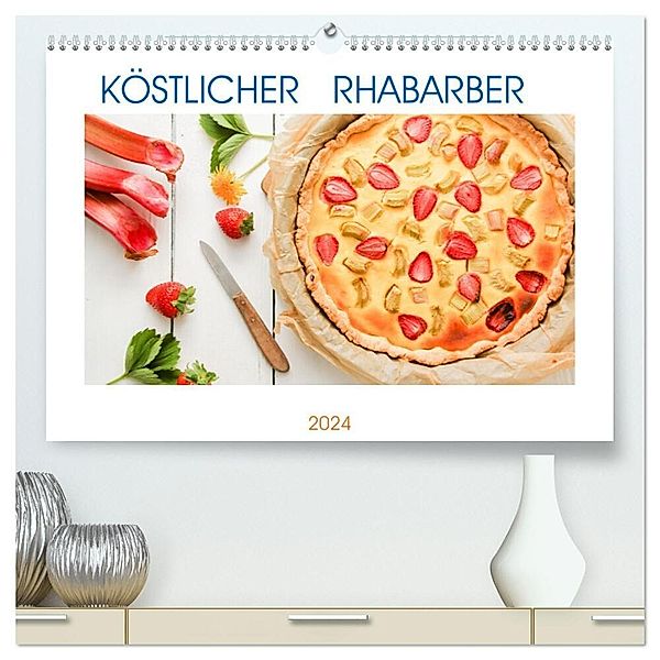 Köstlicher Rhabarber (hochwertiger Premium Wandkalender 2024 DIN A2 quer), Kunstdruck in Hochglanz, EFLStudioArt