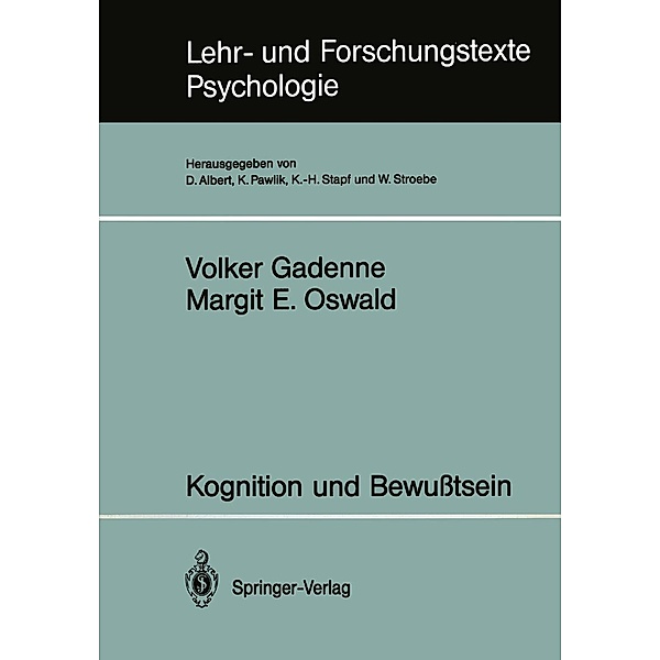 Kognition und Bewußtsein / Lehr- und Forschungstexte Psychologie Bd.40, Volker Gadenne, Margit E. Oswald