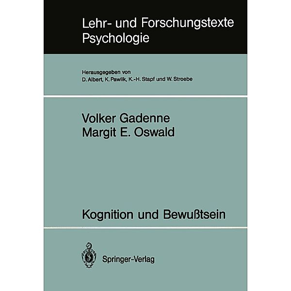 Kognition und Bewusstsein / Lehr- und Forschungstexte Psychologie Bd.40, Volker Gadenne, Margit E. Oswald