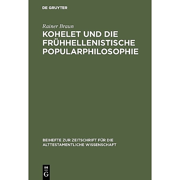 Kohelet und die frühhellenistische Popularphilosophie, Rainer Braun