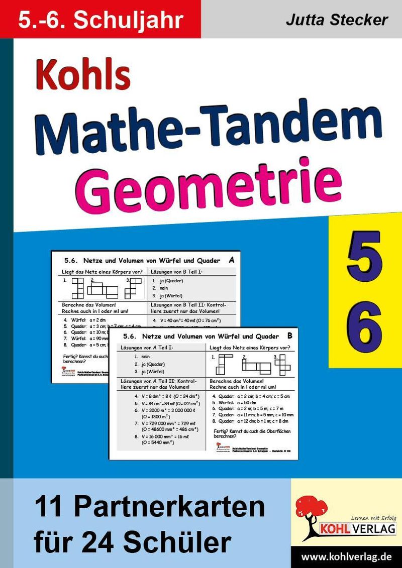Kohls Mathe-Tandem Geometrie Klasse 5-6 eBook v. Jutta Stecker | Weltbild