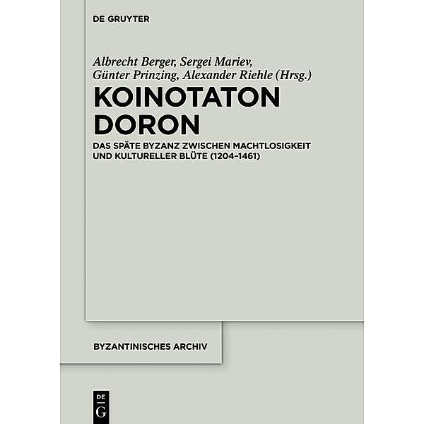 Koinotaton Doron / Byzantinisches Archiv Bd.31