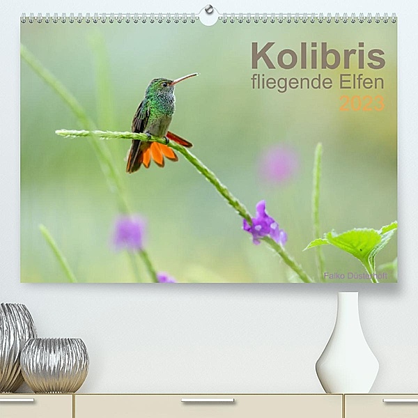 Kolibris - fliegende Elfen (Premium, hochwertiger DIN A2 Wandkalender 2023, Kunstdruck in Hochglanz), Falko Düsterhöft