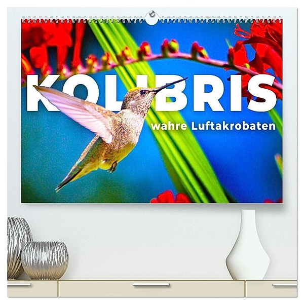 Kolibris - wahre Luftakrobaten (hochwertiger Premium Wandkalender 2024 DIN A2 quer), Kunstdruck in Hochglanz, Happy Monkey