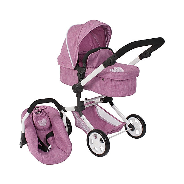 Bayer Chic 2000 Kombi-Puppenwagen LINUS in pink melange