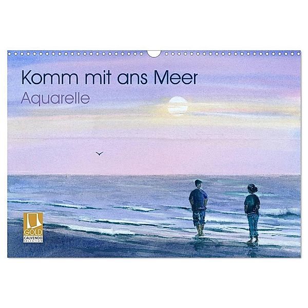 Komm mit ans Meer - Aquarelle (Wandkalender 2024 DIN A3 quer), CALVENDO Monatskalender, Jitka Krause