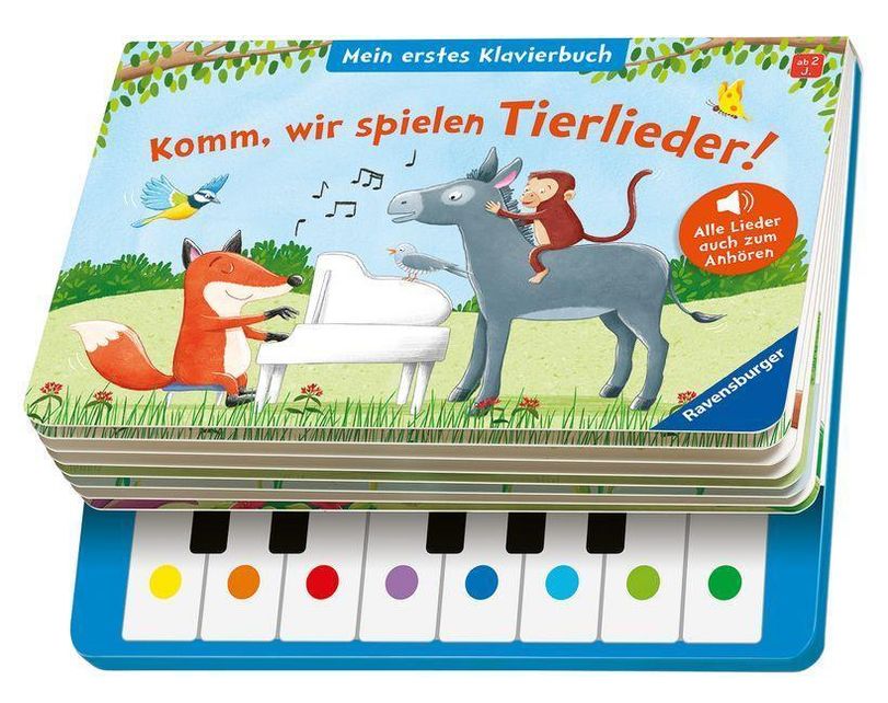 Komm, wir spielen Tierlieder! Mein erstes Klavierbuch, m. Klaviertastatur