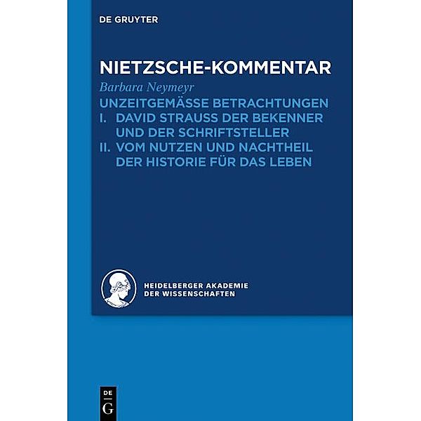 Kommentar zu Nietzsches Unzeitgemässen Betrachtungen / Historischer und kritischer Kommentar zu Friedrich Nietzsches Werken, Barbara Neymeyr